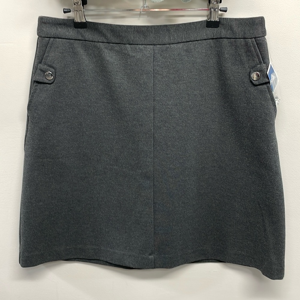 NWT Mario Serrani Italy Charcoal A-Line Skirt 12